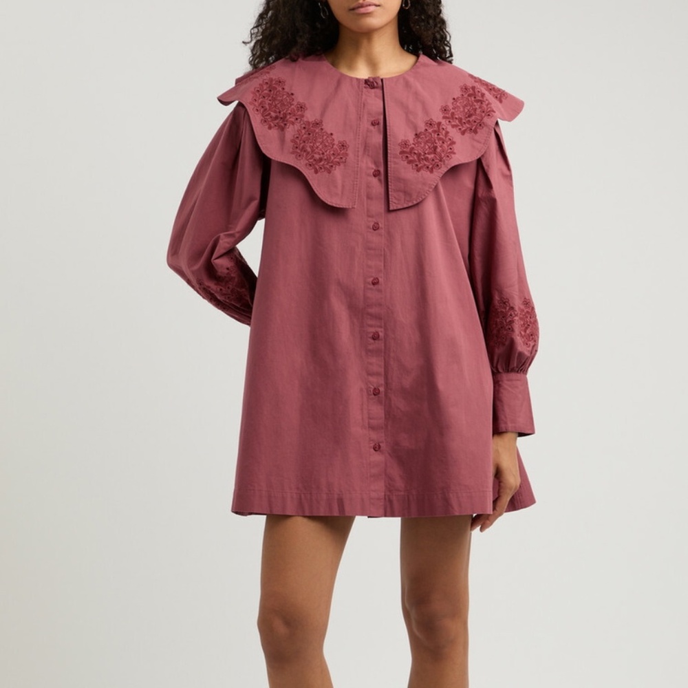 Damson Madder Mimi Broderie Anglaise cotton mini dress